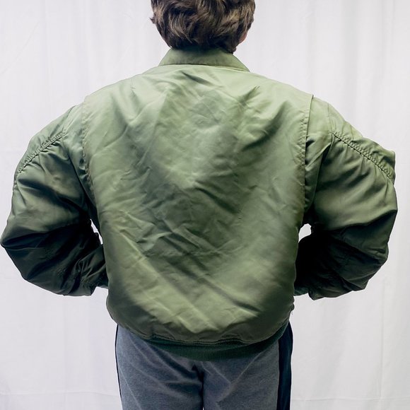 Men's Army Green Bomber Jacket Bomb Squad Tomcat Military Flyer Jacket - Picture 3 of 15